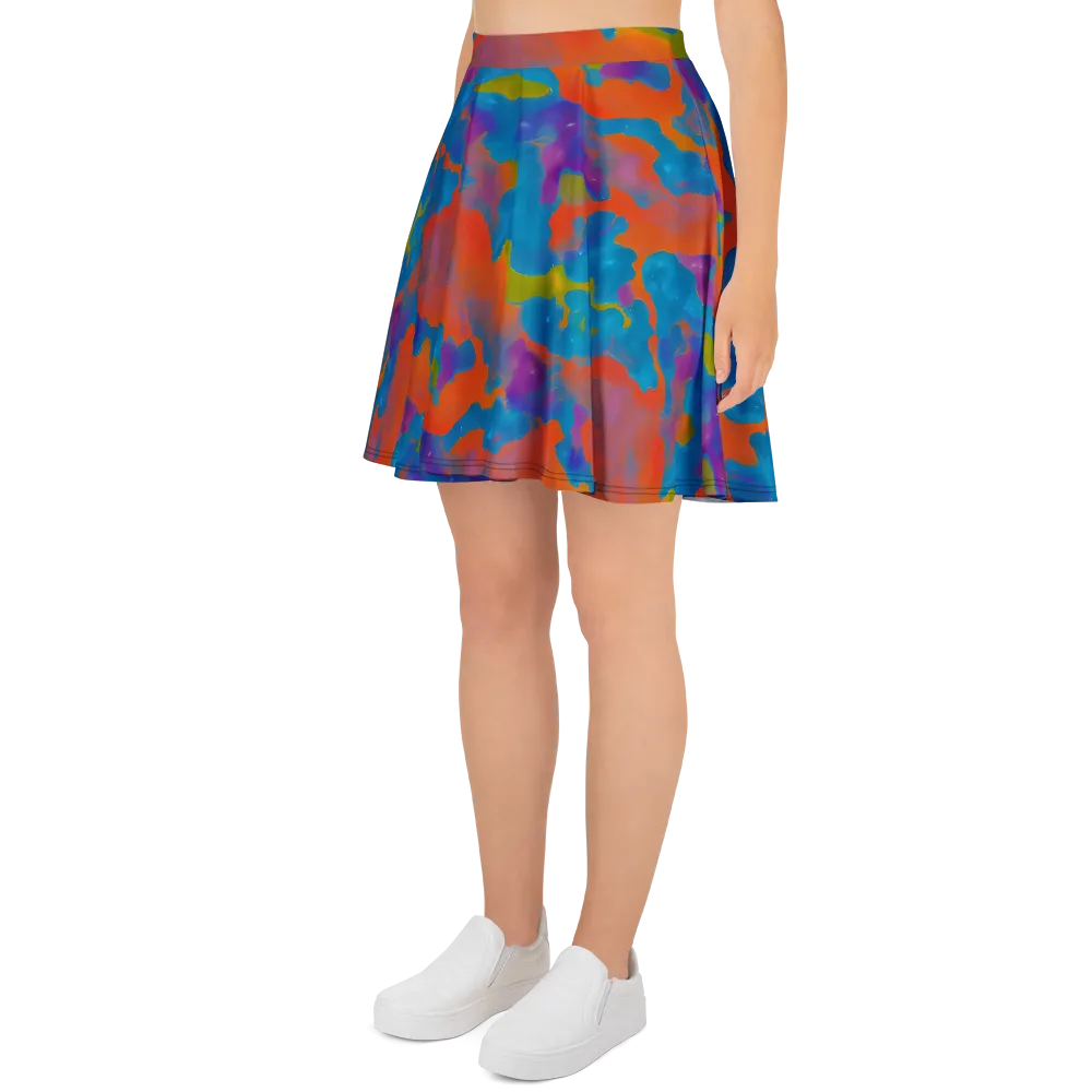 Chromatic Tidal Wave on Skater Skirt — Left
