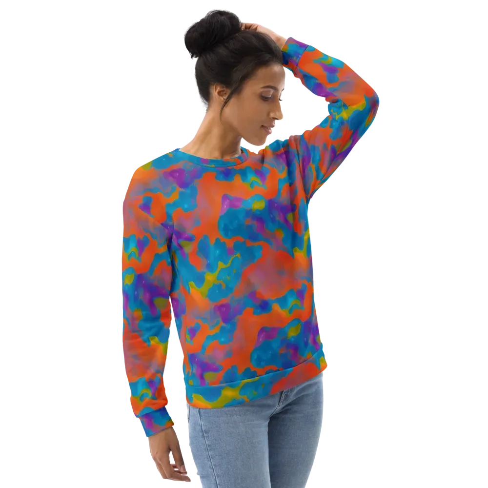 Chromatic Tidal Wave on Sweatshirt — Right Front