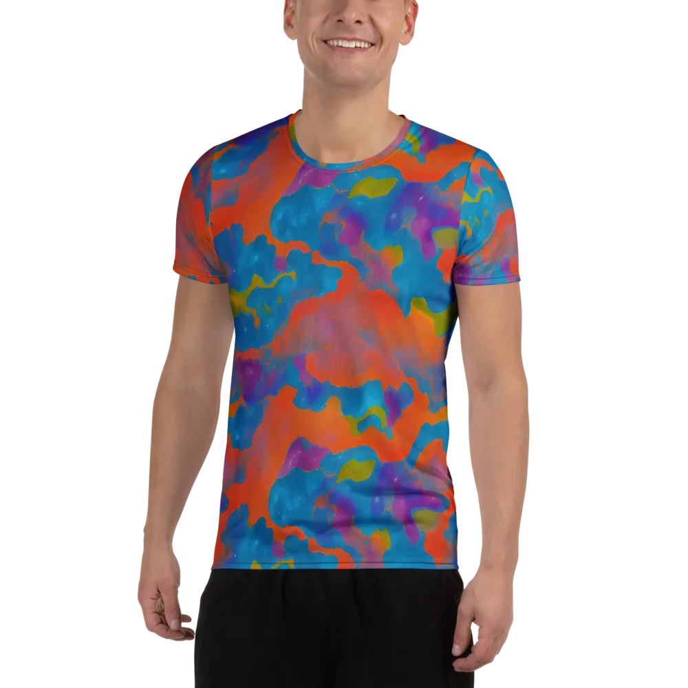 Chromatic Tidal Wave on Men's Athletic T-Shirt — Front