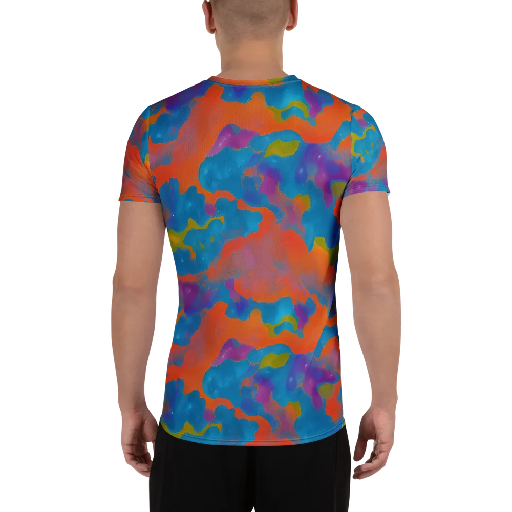 Chromatic Tidal Wave on Men's Athletic T-Shirt — Back