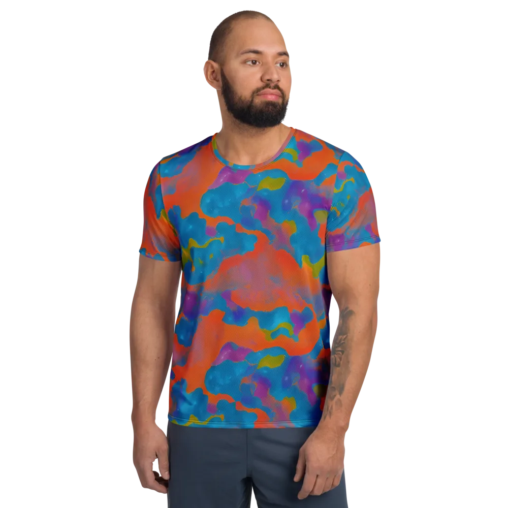 Chromatic Tidal Wave on Men's Athletic T-Shirt — Front