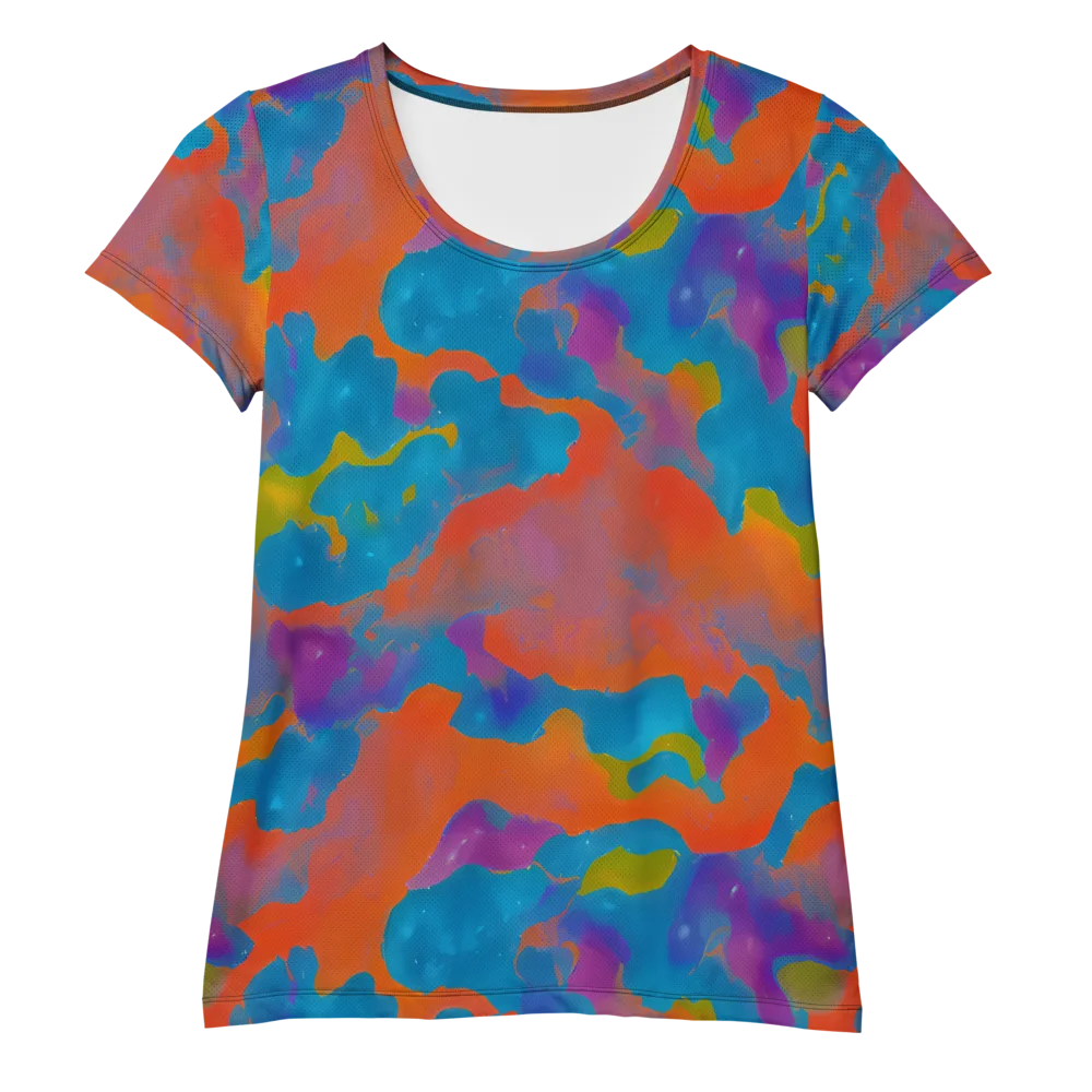 Chromatic Tidal Wave on Women's Athletic T-Shirt — Front