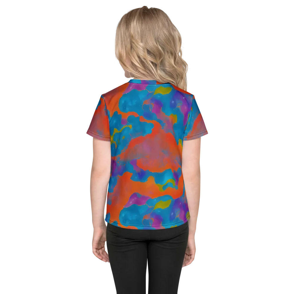 Chromatic Tidal Wave on Kids Crew Neck T-Shirt — Back