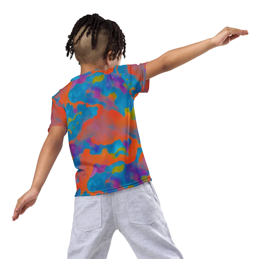 Chromatic Tidal Wave on Kids Crew Neck T-Shirt — Back