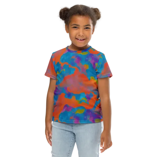 Chromatic Tidal Wave on a Kids Crew Neck T-Shirt
