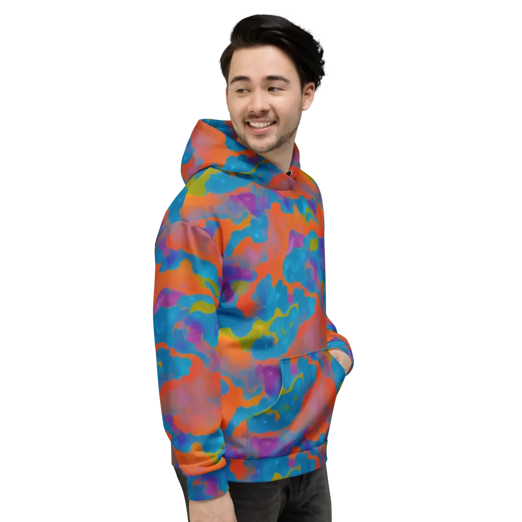 Chromatic Tidal Wave on Hoodie — Right