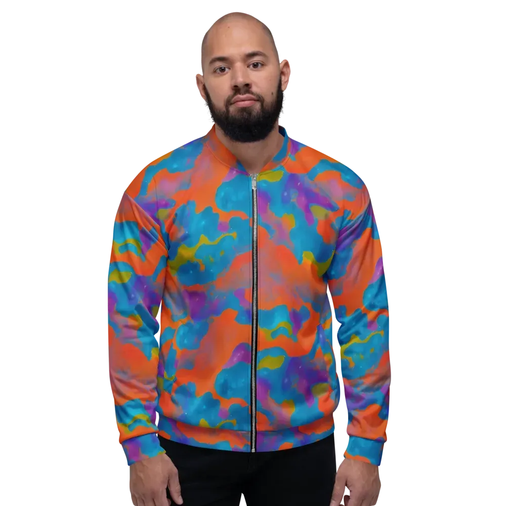 Chromatic Tidal Wave on Bomber Jacket — Front
