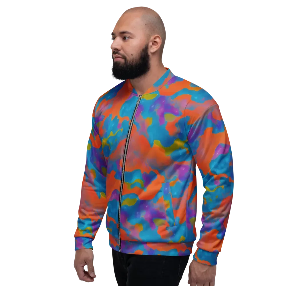 Chromatic Tidal Wave on Bomber Jacket — Left