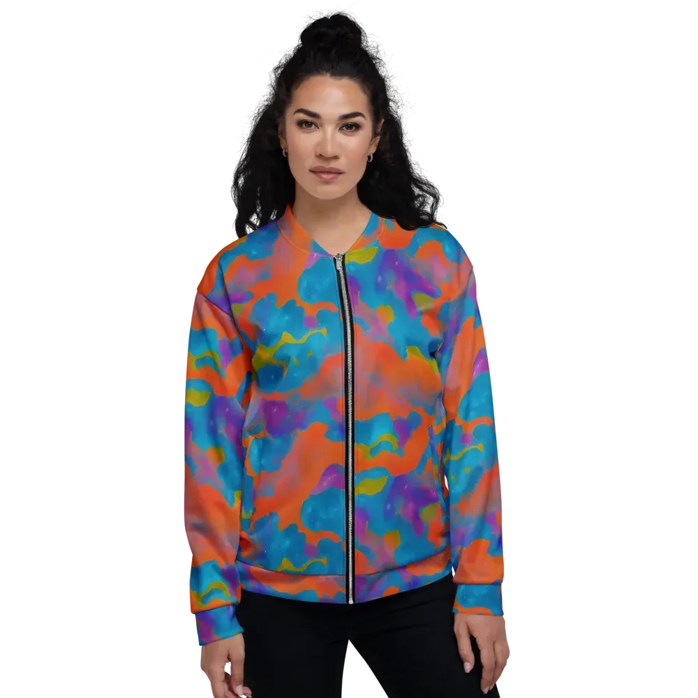 Chromatic Tidal Wave on Bomber Jacket — Front