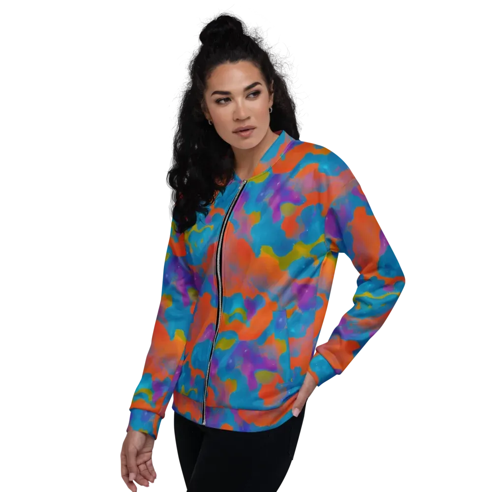 Chromatic Tidal Wave on Bomber Jacket — Left