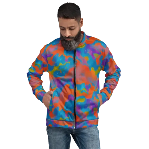 Chromatic Tidal Wave on a Bomber Jacket