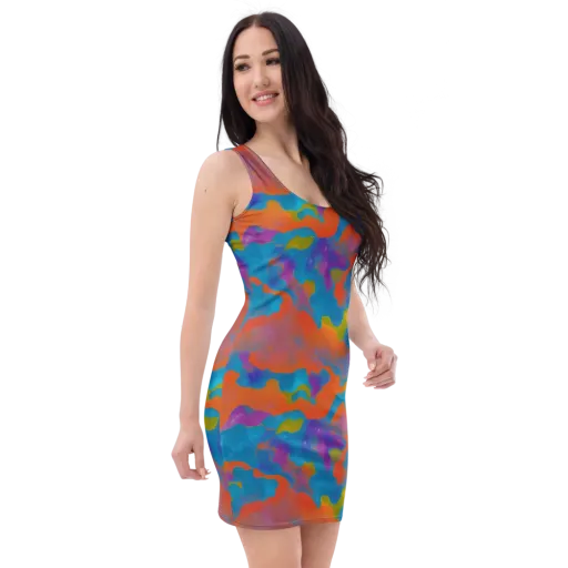 Chromatic Tidal Wave on a Bodycon Dress