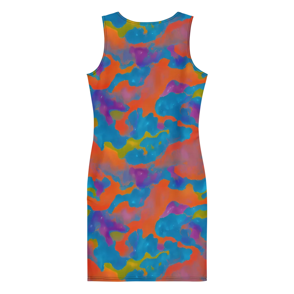 Chromatic Tidal Wave on Bodycon Dress — Back