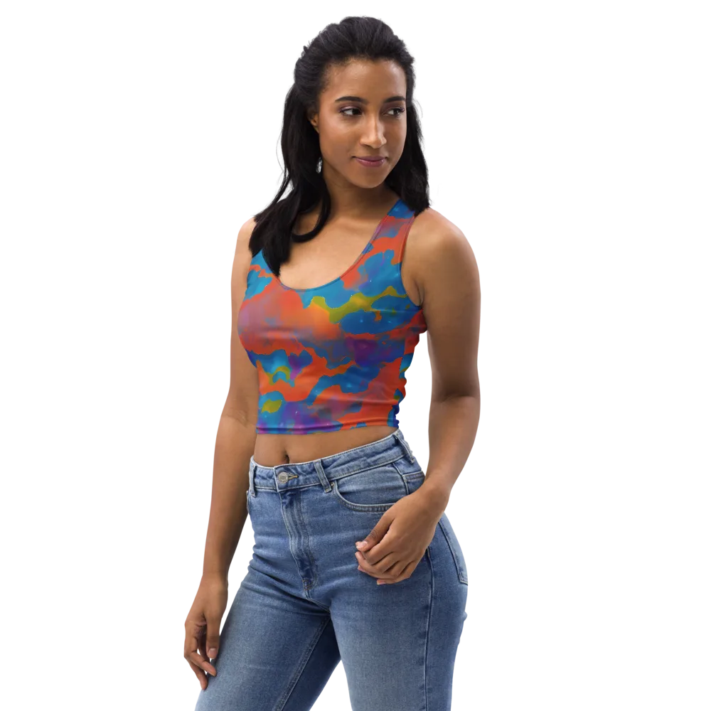 Chromatic Tidal Wave on Crop Top — Left Front