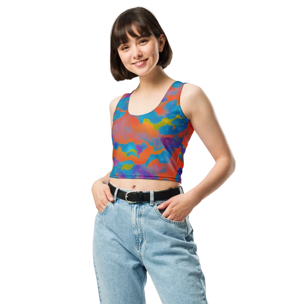Chromatic Tidal Wave on Crop Top — Front