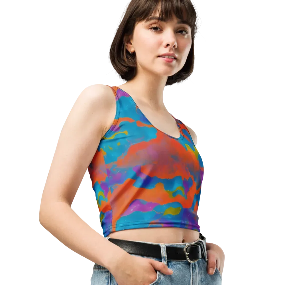 Chromatic Tidal Wave on Crop Top — Right Front
