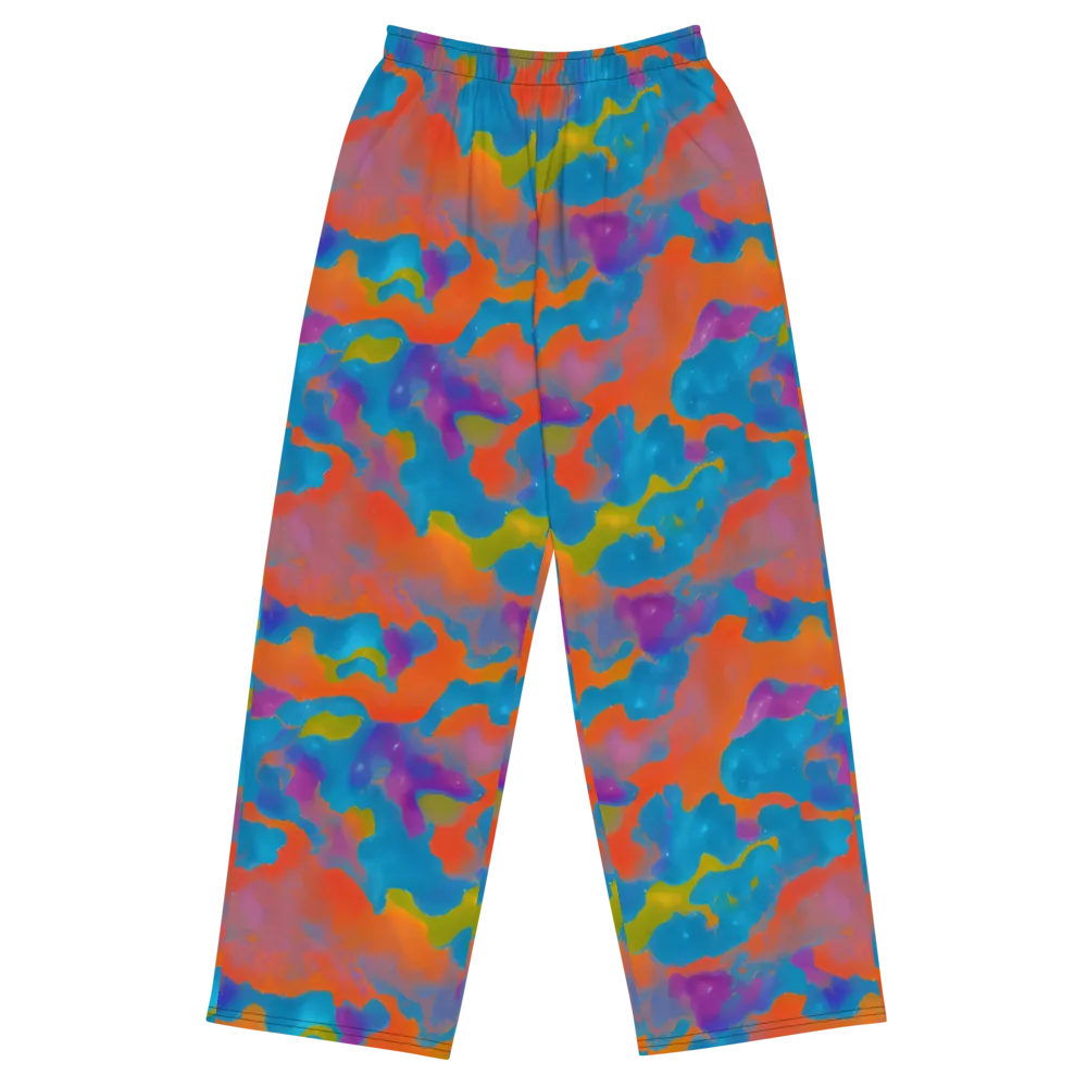 Chromatic Tidal Wave on Wide-Leg Pants — Front