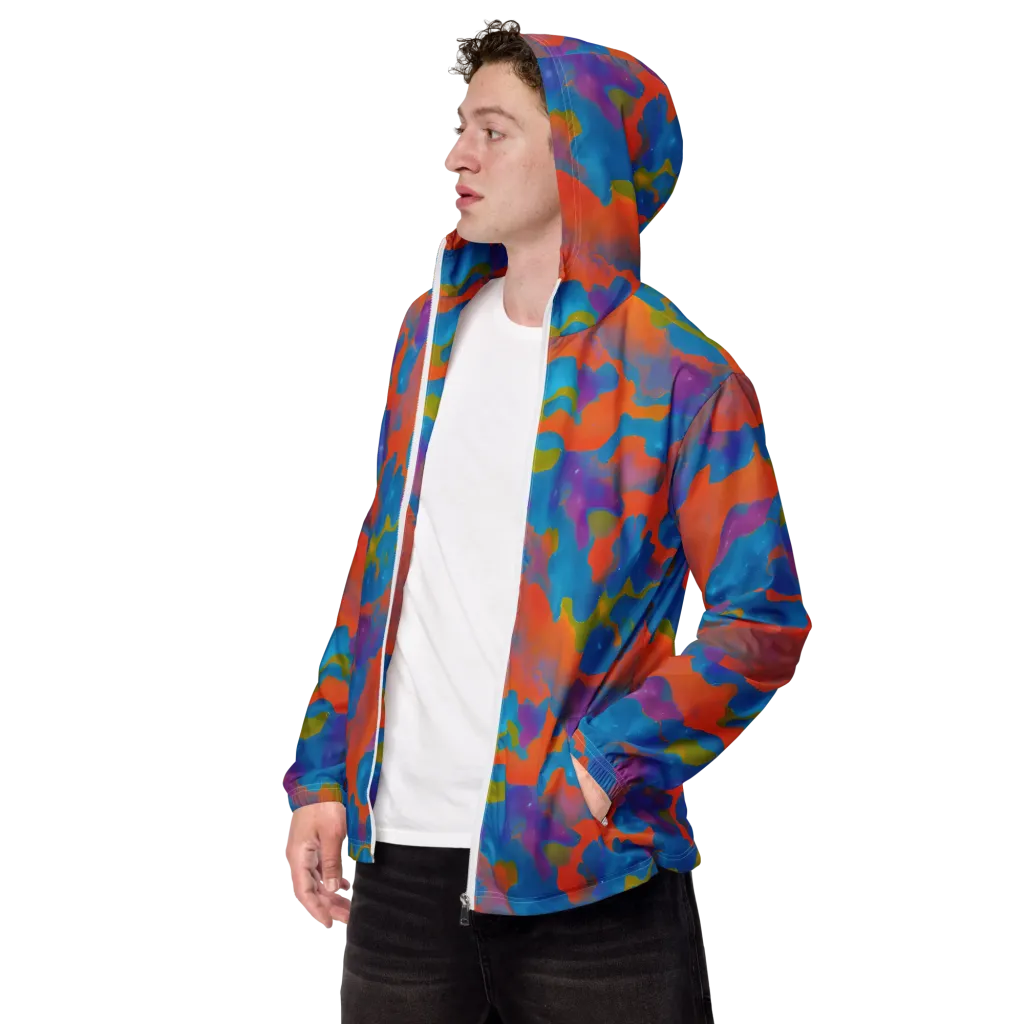 Chromatic Tidal Wave on Men's Windbreaker — Left Front