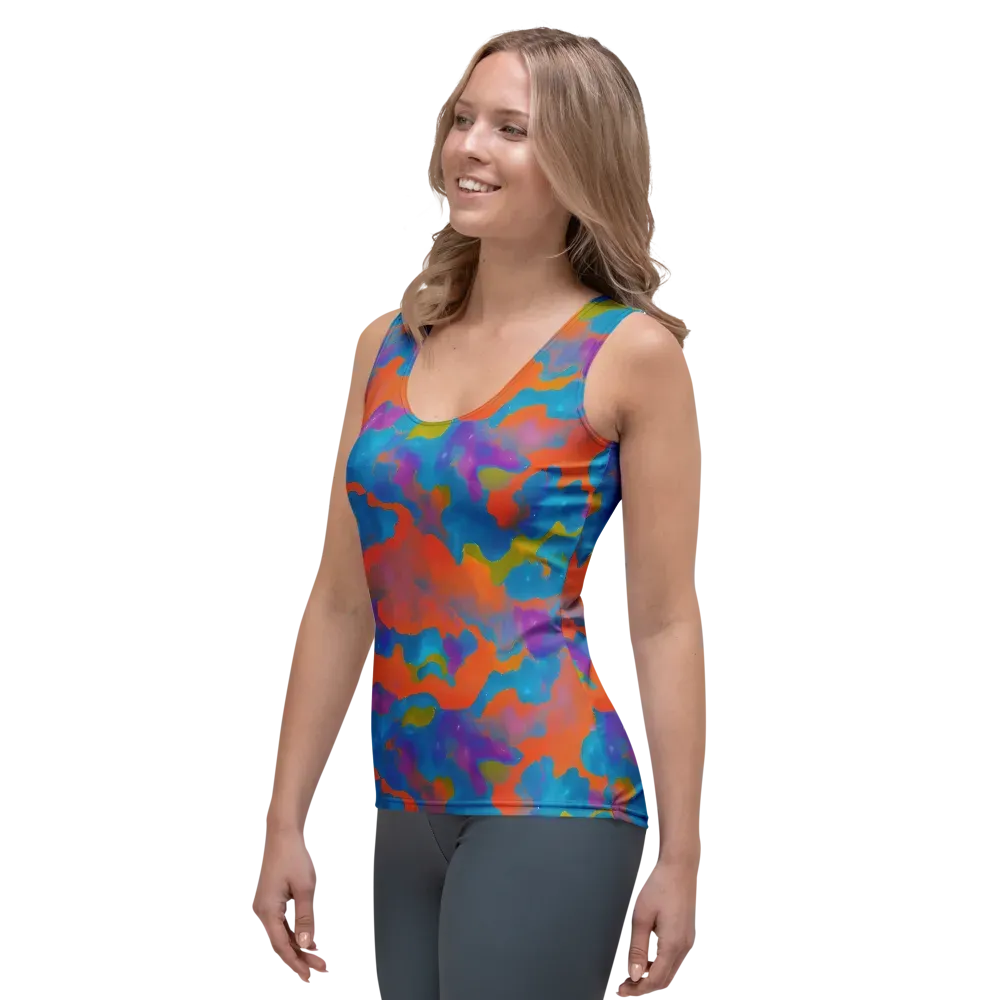 Chromatic Tidal Wave on Women's Tank Top — Left Front