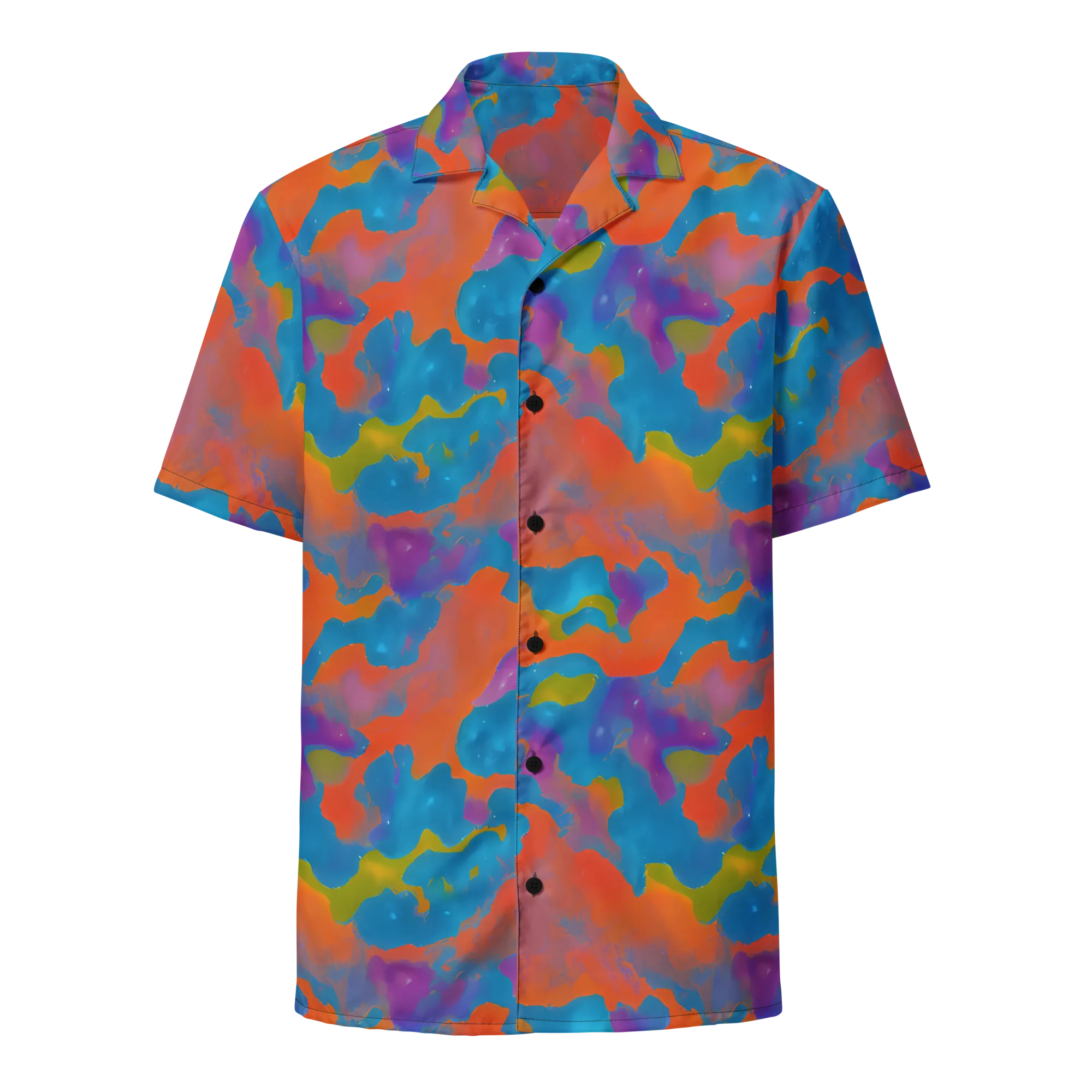 Chromatic Tidal Wave on Button Shirt — Front