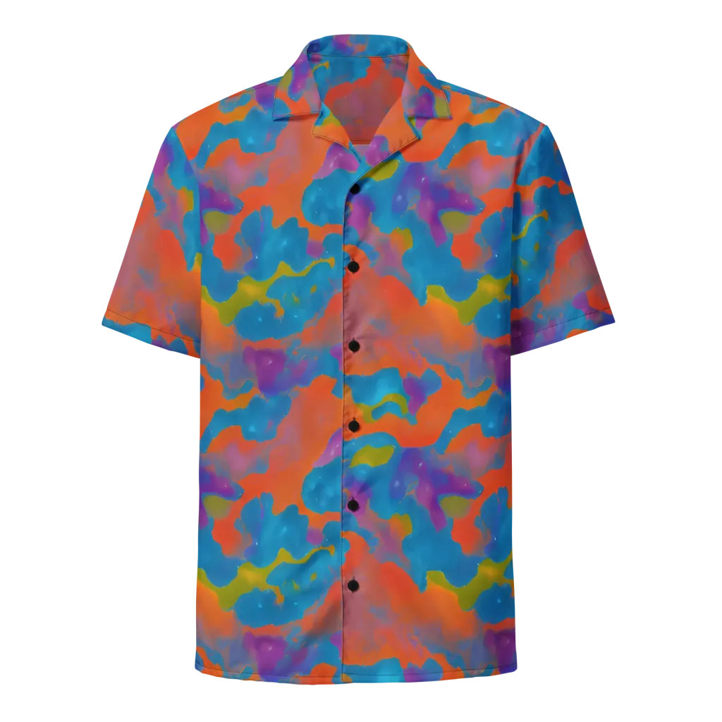 Chromatic Tidal Wave on Button Shirt — Front
