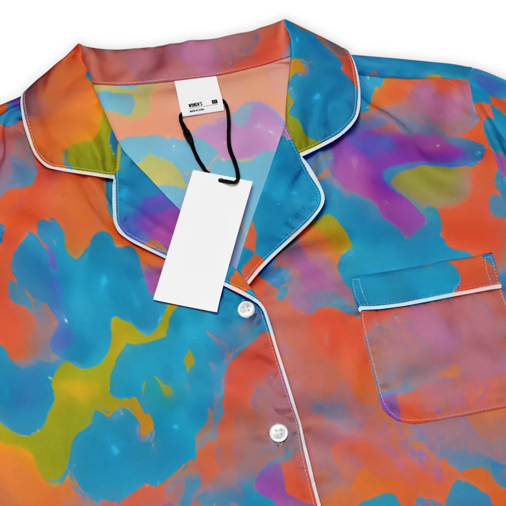 Chromatic Tidal Wave on Women's Short Sleeve Pajama Top — Product details