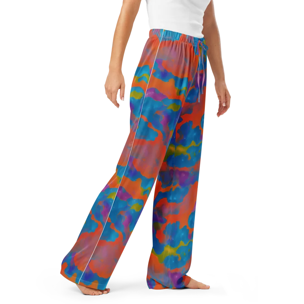Chromatic Tidal Wave on Women's Pajama Pants — Right Front
