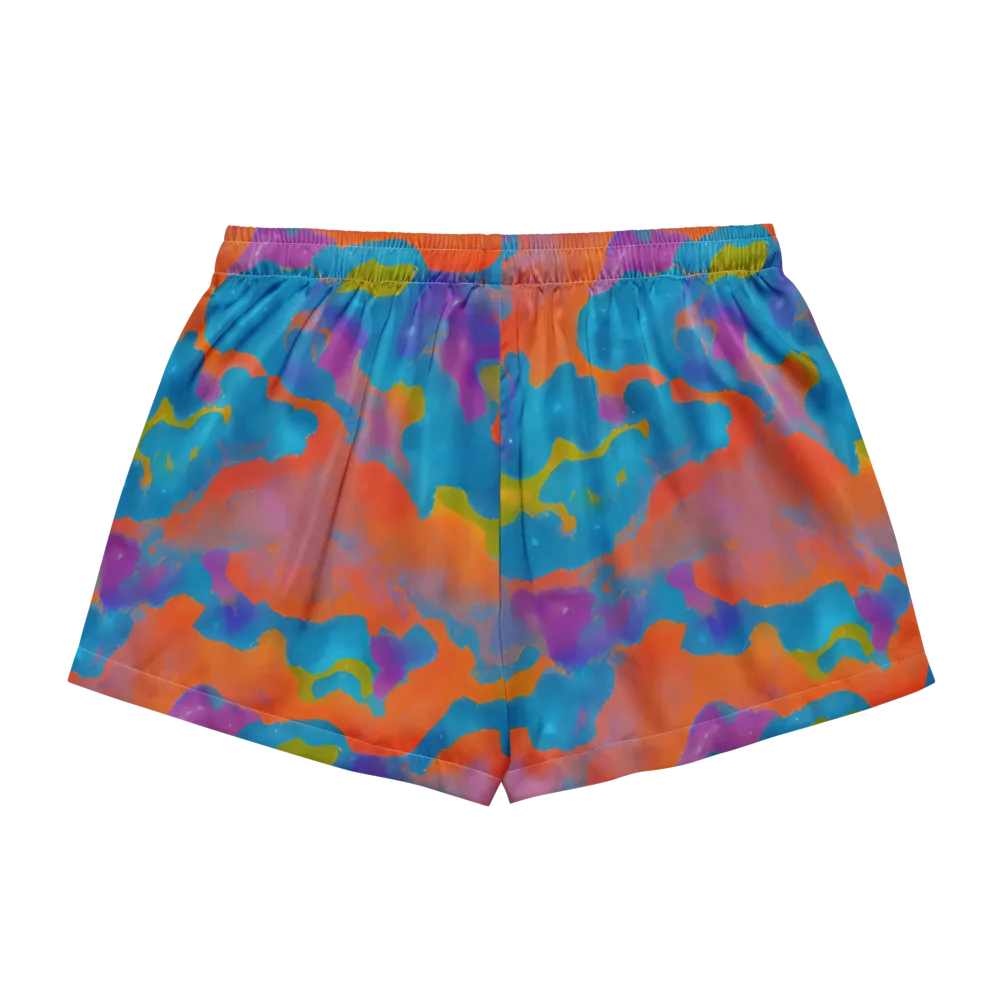 Chromatic Tidal Wave on Women's Pajama Shorts — Back