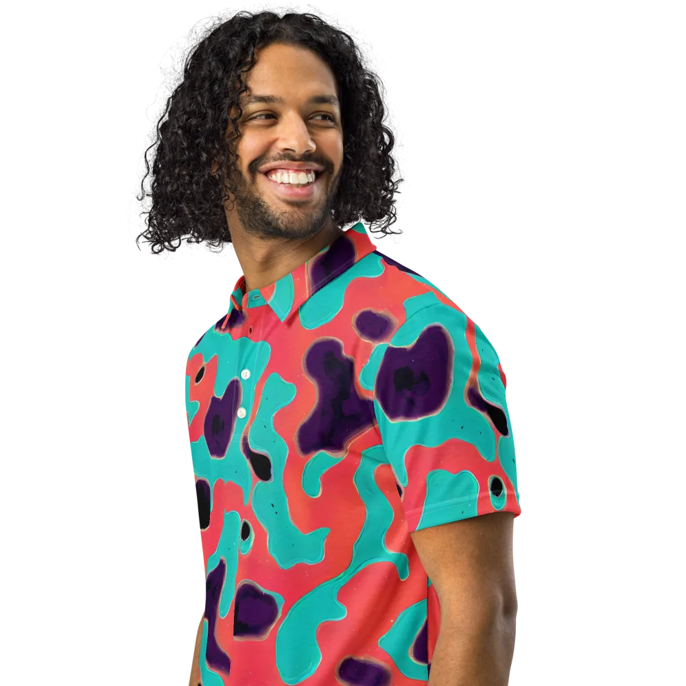 Aubergine Tide on Men's Slim Fit Polo Shirt — Left Front