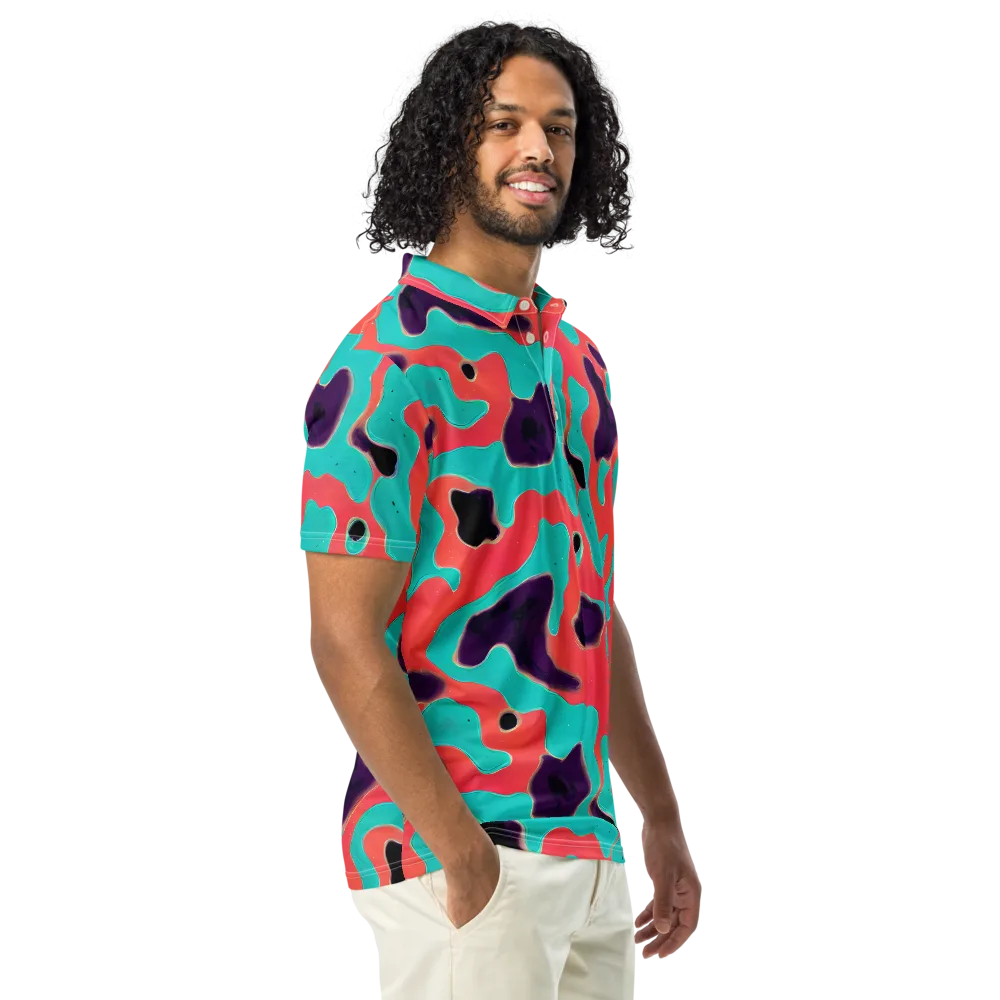 Aubergine Tide on Men's Slim Fit Polo Shirt — Right Front