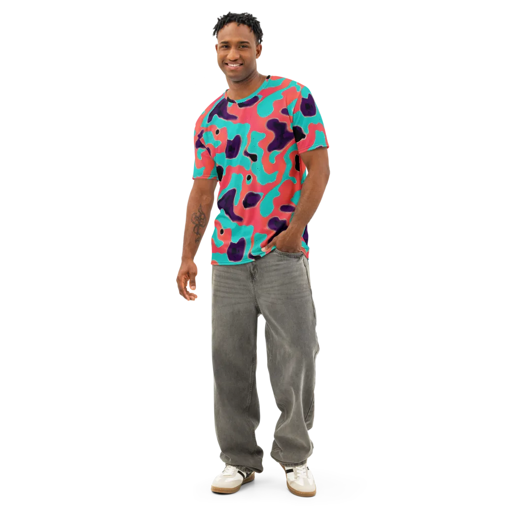 Aubergine Tide on Men's Cotton Crew Neck T-Shirt — Front