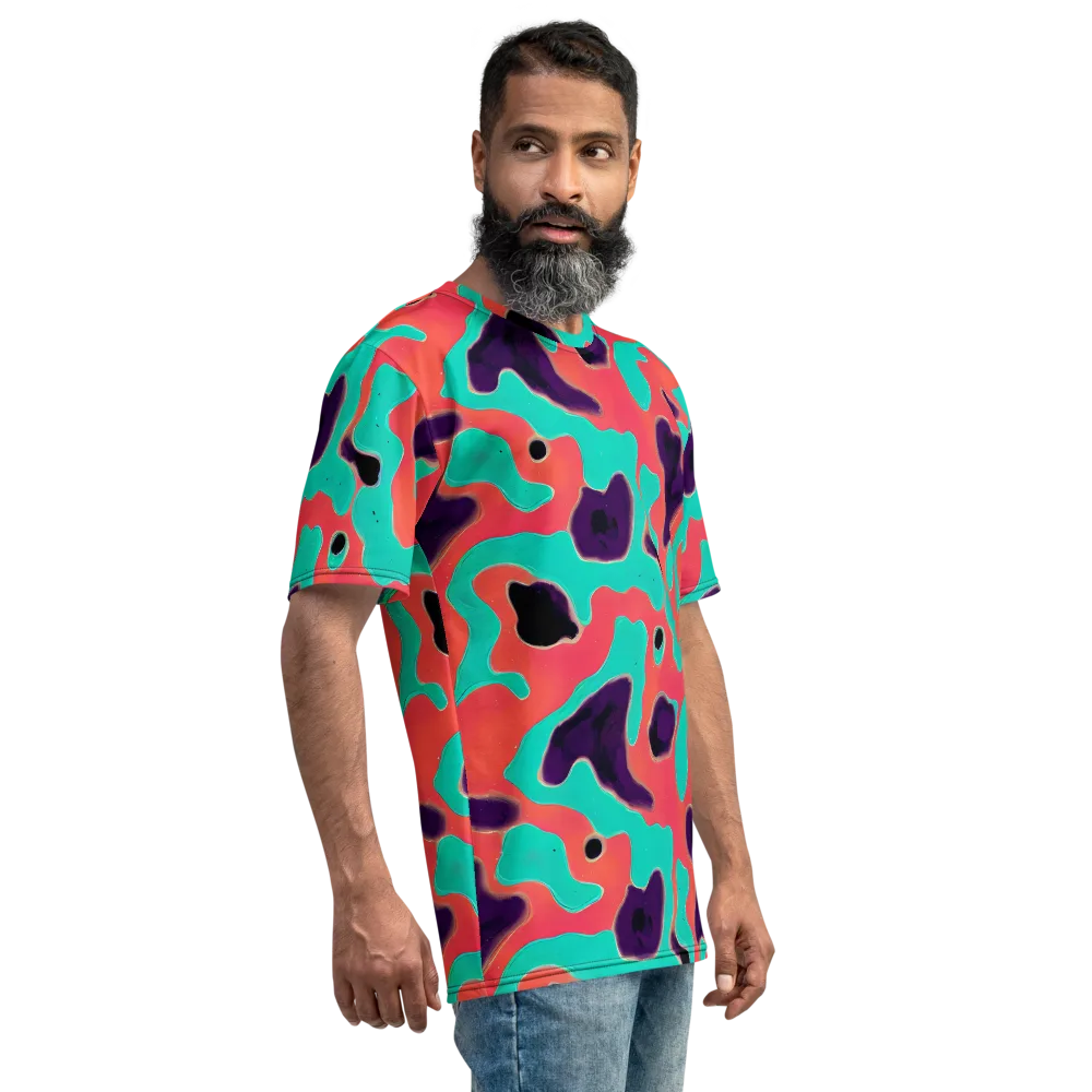 Aubergine Tide on Men's Crew Neck T-Shirt — Right