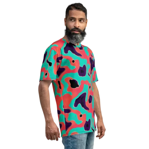 Aubergine Tide on a Men's Crew Neck T-Shirt