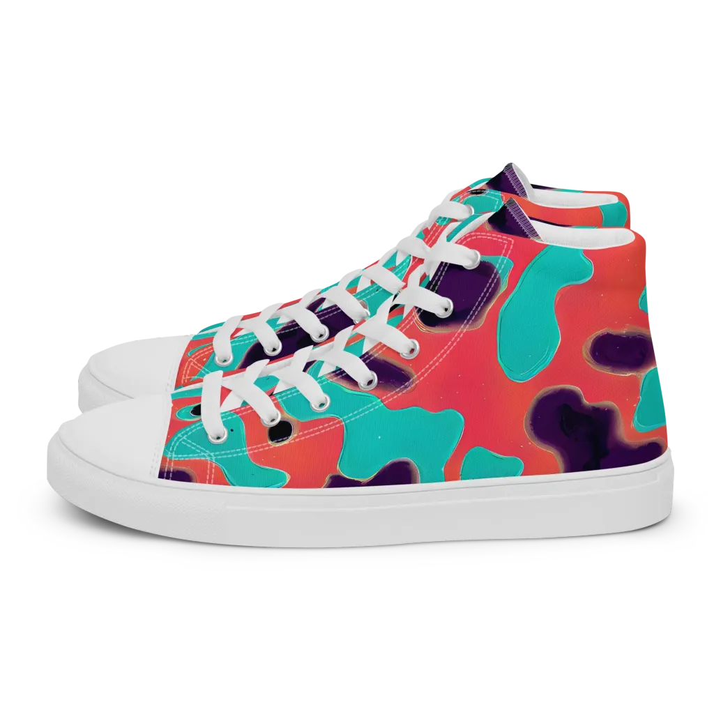 Aubergine Tide on Men's High Top Canvas Shoes — Left