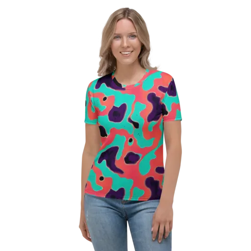 Aubergine Tide on a Women's Crew Neck T-Shirt