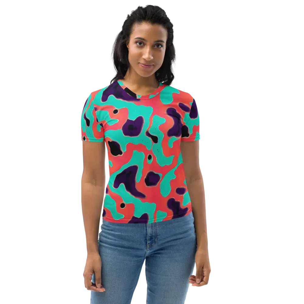 Aubergine Tide on Women's Crew Neck T-Shirt — Front