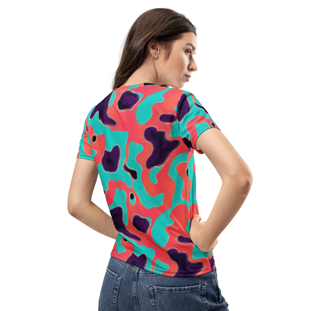 Aubergine Tide on Women's Crew Neck T-Shirt — Back