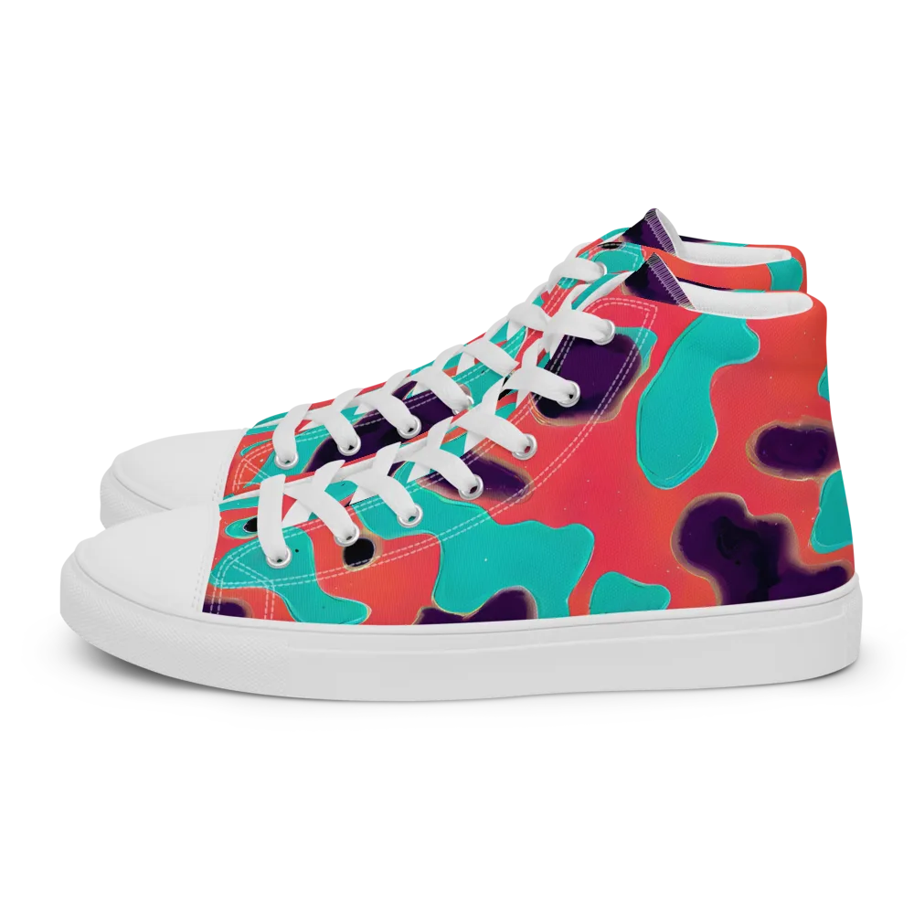 Aubergine Tide on Women's High Top Canvas Shoes — Left
