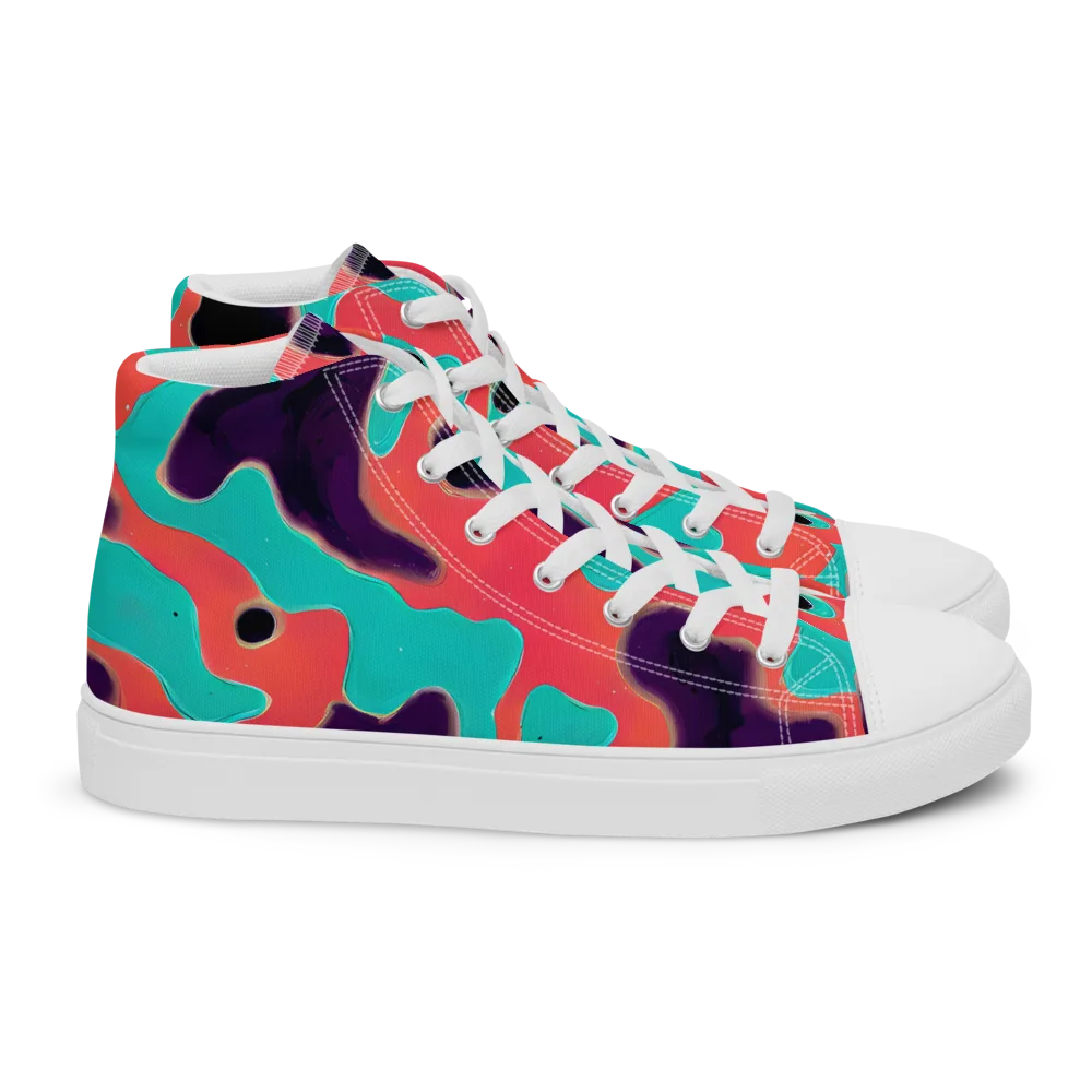 Aubergine Tide on Women's High Top Canvas Shoes — Right