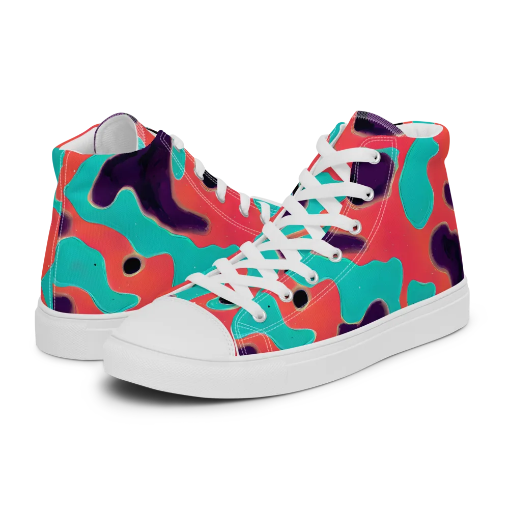 Aubergine Tide on Women's High Top Canvas Shoes — Left