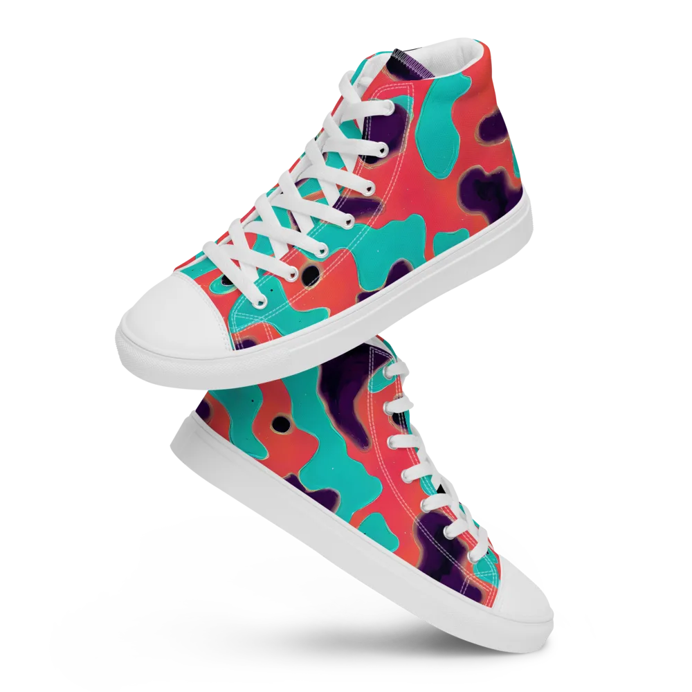 Aubergine Tide on Women's High Top Canvas Shoes — Front