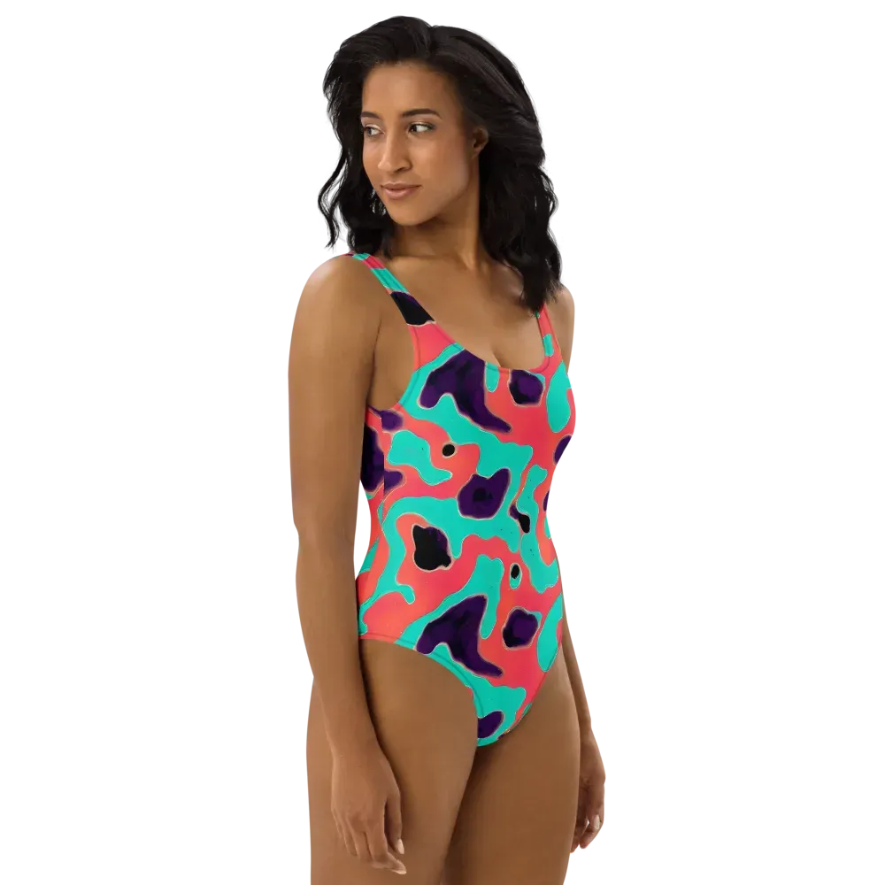 Aubergine Tide on One-Piece Swimsuit — Right