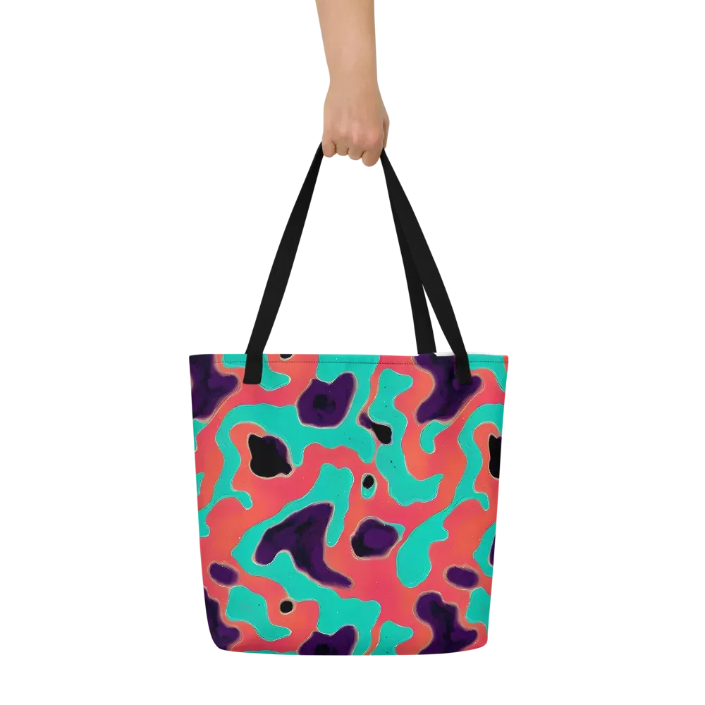 Aubergine Tide on Large Tote Bag W/ Pocket — Front