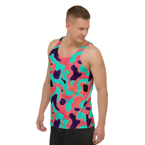 Aubergine Tide on a Men's Tank Top