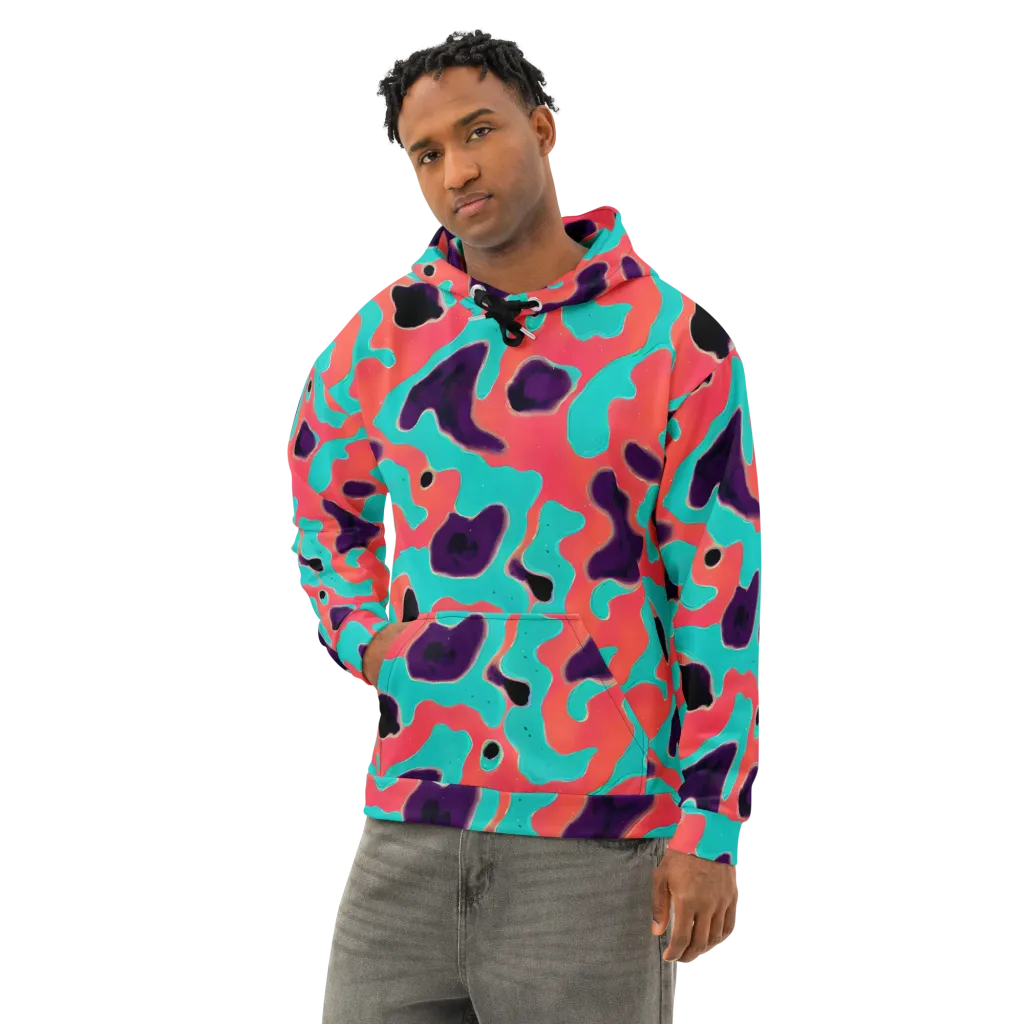 Aubergine Tide on Cotton Hoodie — Left Front