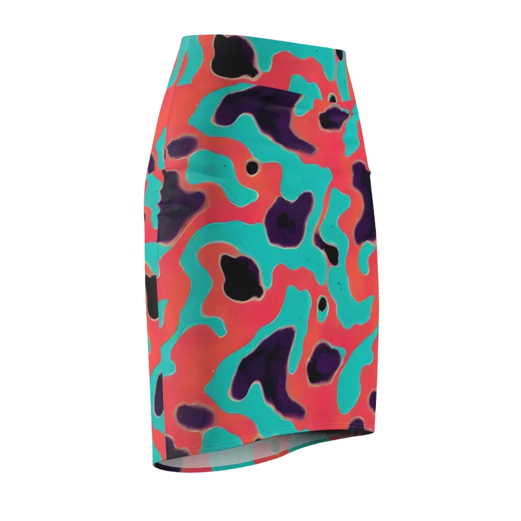 Aubergine Tide on Pencil Skirt — Front Side