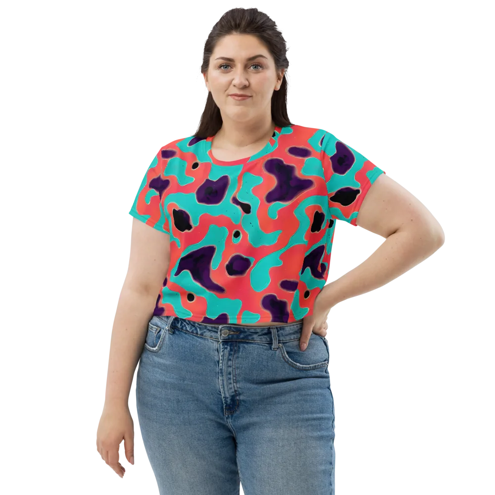 Aubergine Tide on Crop Tee — Front