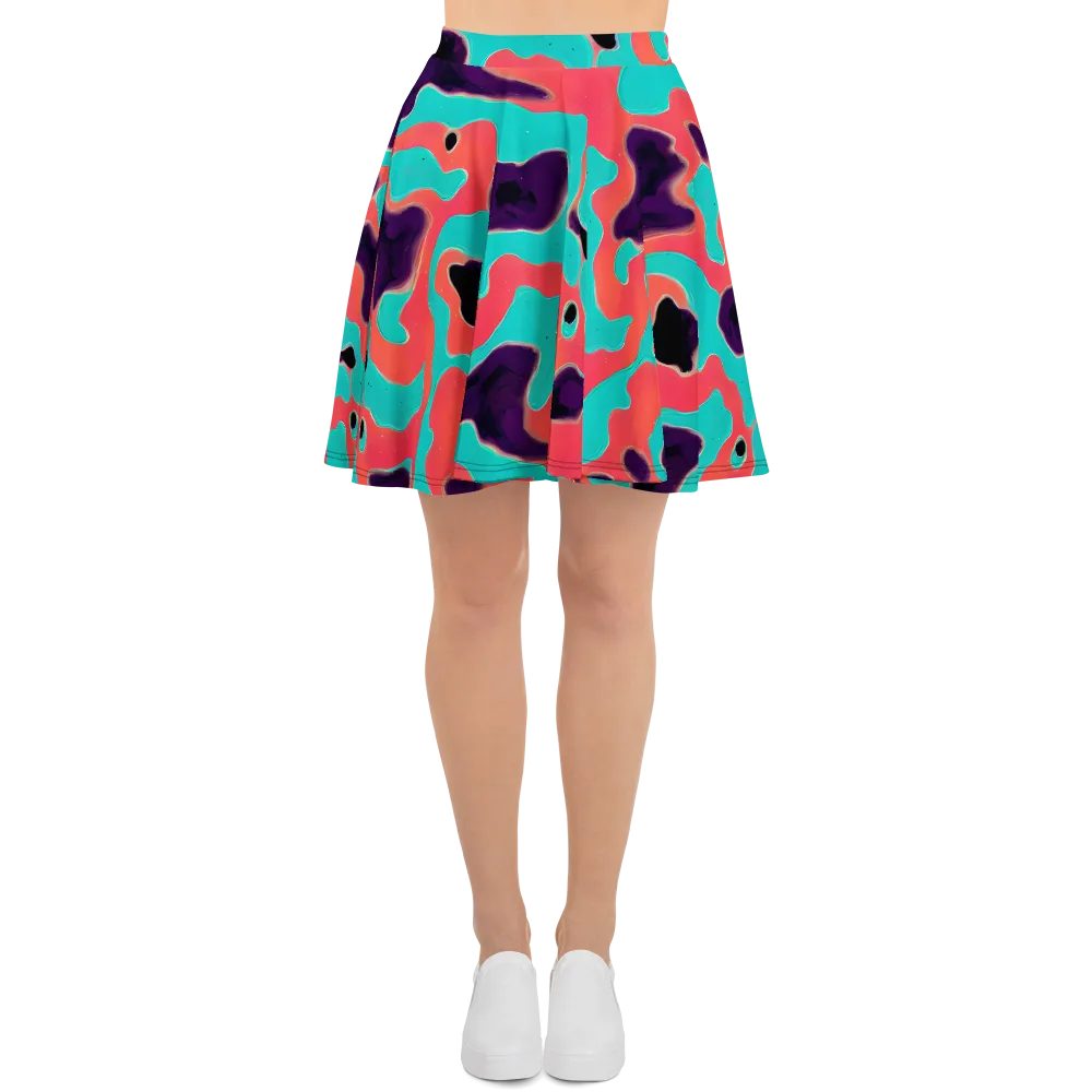 Aubergine Tide on Skater Skirt — Front