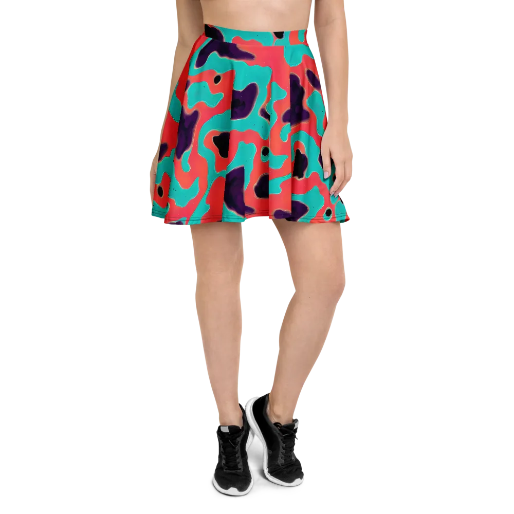 Aubergine Tide on Skater Skirt — Front