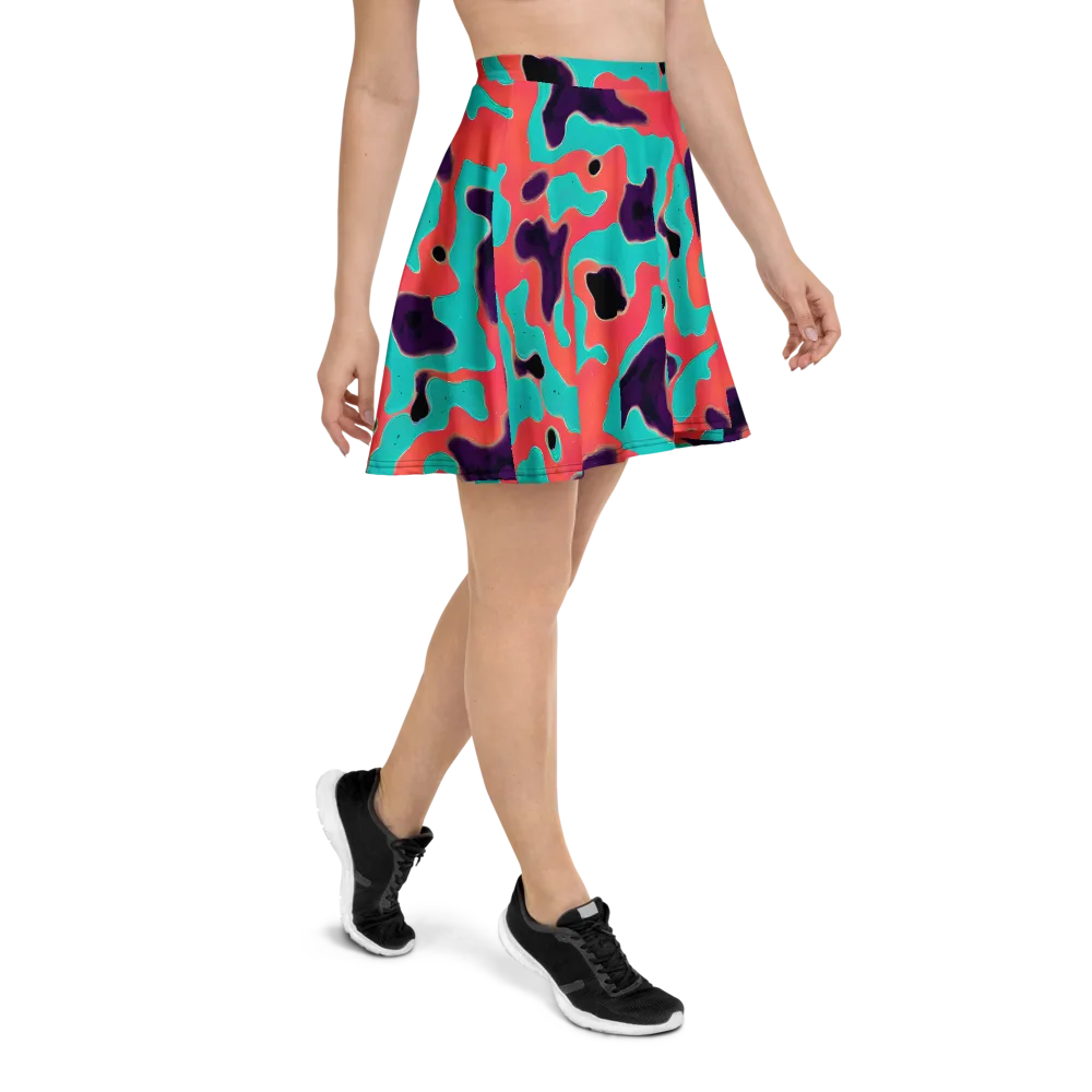 Aubergine Tide on Skater Skirt — Right